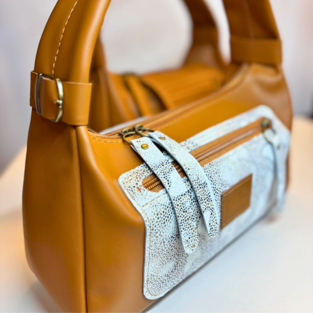 Sac a mains moutarde cuir Reims