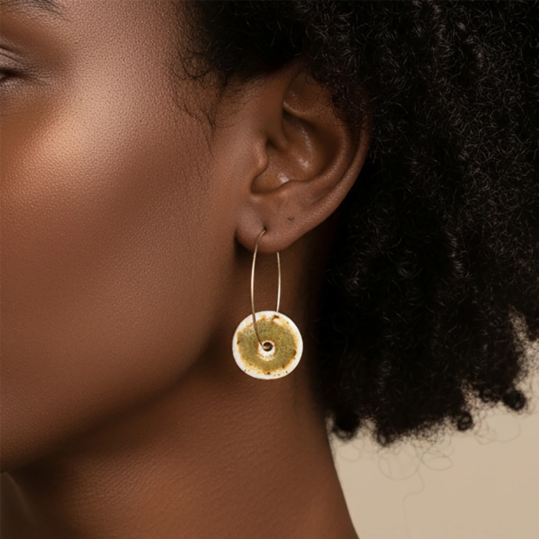 Boucles d'oreille céramique artisan Reims