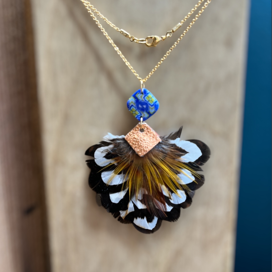 Bijoux collier plumes cadeaux Reims