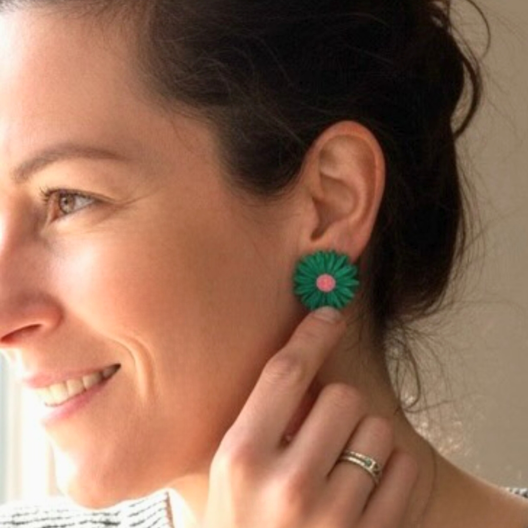 Boucles d'oreille fleurs cadeaux Reims