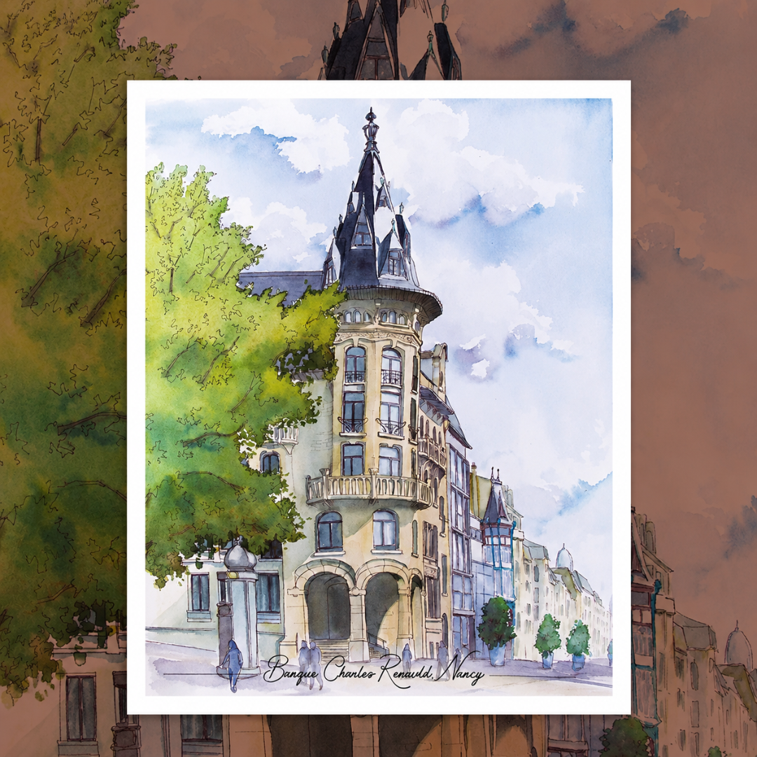 Illustration aquarelle monument Nancy Cadeau